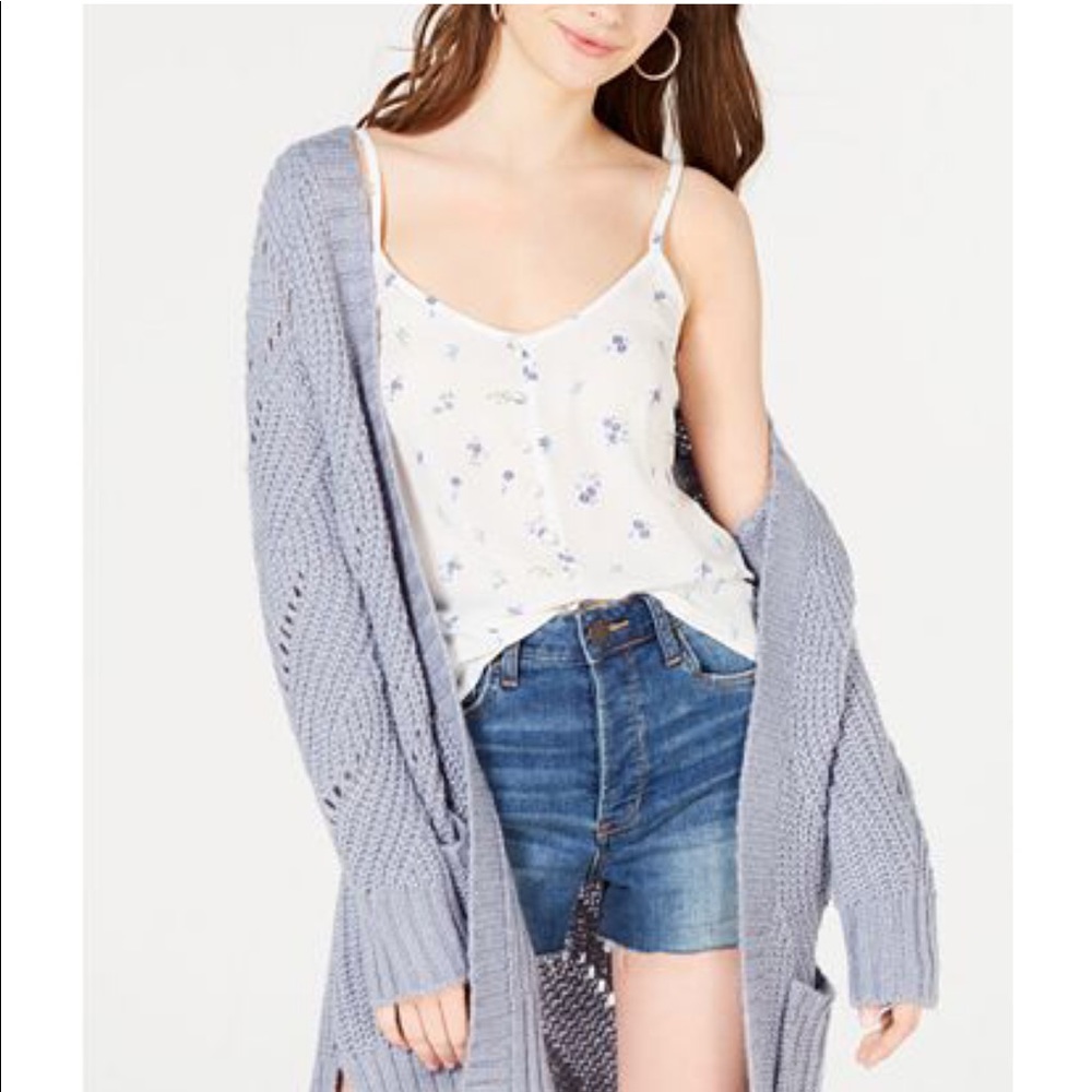 White Button Trim Tank Top